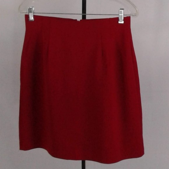 Dark Red Straight Skirt - Picture 2 of 5